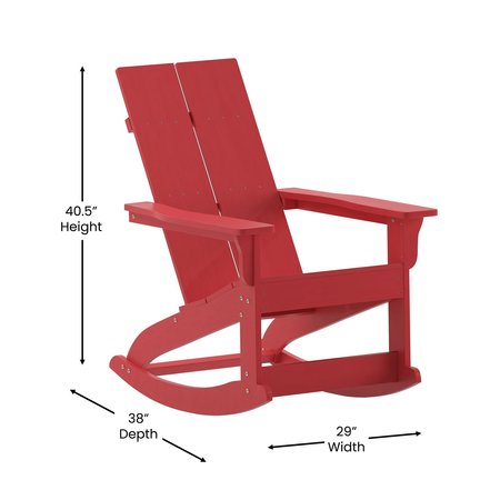 Flash Furniture Red Modern Poly Resin Adirondack Rockers, 2PK JJ-C14709-RED-2-GG